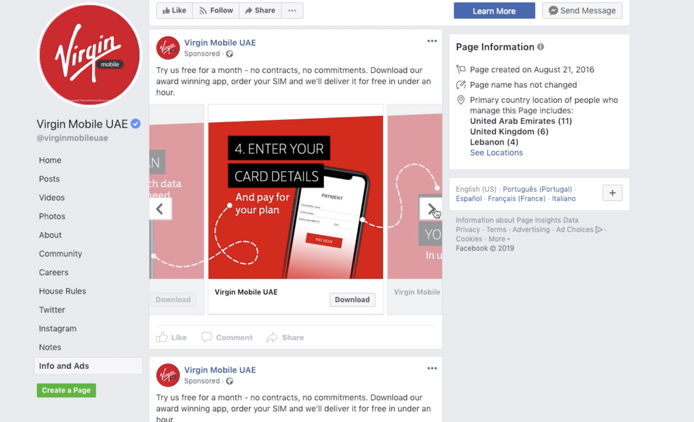 Virgin UAE Ads