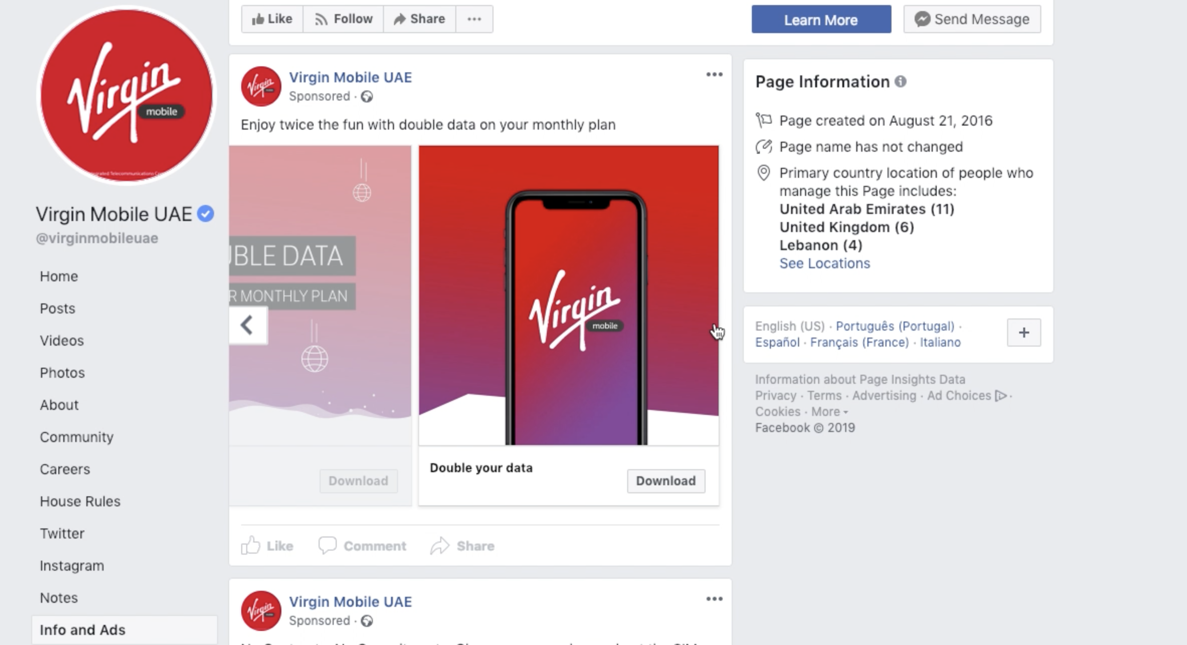 Virgin UAE Ads